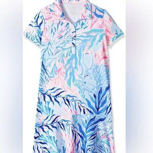 Lilly Pulitzer Mini Sadie Polo Kaleidoscope Coral Large (8-10) NWT